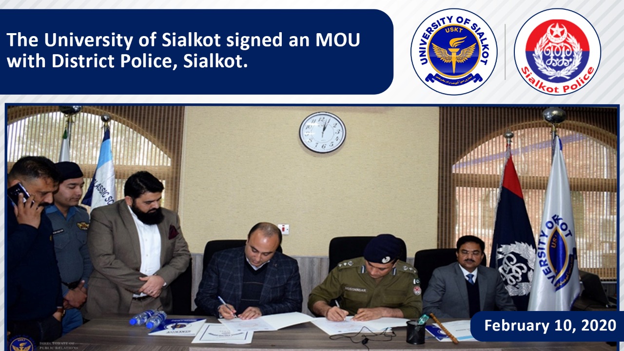 The University of Sialkot signed an MOU with District Police, Sialkot.